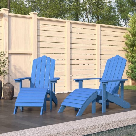 Adirondack garden chairs 2 units with aquamarine HDPE footrest by vidaXL, Garden chairs - Ref: Foro24-3095699, Price: 357,60 ...