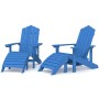 Adirondack garden chairs 2 units with aquamarine HDPE footrest by vidaXL, Garden chairs - Ref: Foro24-3095699, Price: 357,60 ...