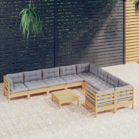 Garden furniture set 10 pieces and pine wood cushions by vidaXL, Garden sets - Ref: Foro24-3096988, Price: 754,99 €, Discount: %