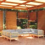 Juego de muebles de jardín 9 pzas y cojines madera de pino gris de vidaXL, Conjuntos de jardín - Ref: Foro24-3097318, Precio:...