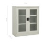 Office cabinet with flower pot light gray steel 90x40x128 cm by vidaXL, Lockers and storage cabinets - Ref: Foro24-3095262, P...