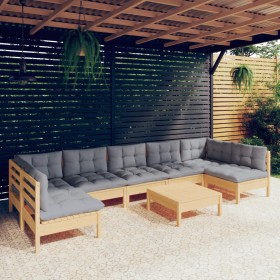 Garden furniture set 8 pieces and cushions solid pine wood by vidaXL, Garden sets - Ref: Foro24-3097168, Price: 639,87 €, Dis...