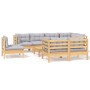 Garden furniture set 9 pieces and cushions solid pine wood by vidaXL, Garden sets - Ref: Foro24-3096519, Price: 682,83 €, Dis...