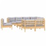 Garden furniture set 9 pieces and cushions solid pine wood by vidaXL, Garden sets - Ref: Foro24-3096519, Price: 682,83 €, Dis...