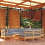 Garden furniture set 10 pieces and cushions solid pine wood by vidaXL, Garden sets - Ref: Foro24-3096748, Price: 819,70 €, Di...