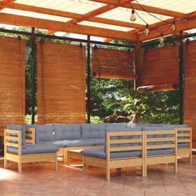 Garden furniture set 10 pieces and cushions solid pine wood by vidaXL, Garden sets - Ref: Foro24-3096748, Price: 783,99 €, Di...