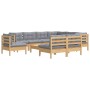 Garden furniture set 10 pieces and cushions solid pine wood by vidaXL, Garden sets - Ref: Foro24-3096748, Price: 819,70 €, Di...