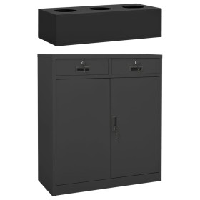 Office cabinet with planter anthracite steel 90x40x125 cm by vidaXL, Lockers and storage cabinets - Ref: Foro24-3095271, Pric...