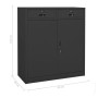 Office cabinet with planter anthracite steel 90x40x125 cm by vidaXL, Lockers and storage cabinets - Ref: Foro24-3095271, Pric...