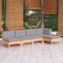 5-piece garden furniture set with gray pine wood cushions by vidaXL, Garden sets - Ref: Foro24-3096333, Price: 362,78 €, Disc...