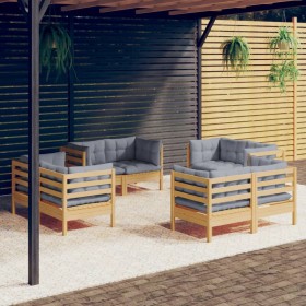 Garden furniture set 8 pieces and pine wood cushions by vidaXL, Garden sets - Ref: Foro24-3096057, Price: 644,86 €, Discount: %