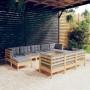 Garden furniture set 10 pieces and cushions solid pine wood by vidaXL, Garden sets - Ref: Foro24-3097138, Price: 726,73 €, Di...