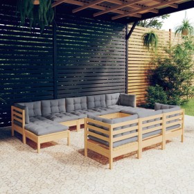 Garden furniture set 10 pieces and cushions solid pine wood by vidaXL, Garden sets - Ref: Foro24-3097138, Price: 716,99 €, Di...