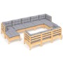 Garden furniture set 10 pieces and cushions solid pine wood by vidaXL, Garden sets - Ref: Foro24-3097138, Price: 726,73 €, Di...