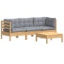 4-piece garden furniture set with pine wood cushions by vidaXL, Garden sets - Ref: Foro24-3096105, Price: 290,85 €, Discount: %