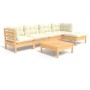 Garden furniture 6 pieces cream pine wood cushions by vidaXL, Garden sets - Ref: Foro24-3096364, Price: 468,55 €, Discount: %