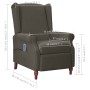 Dark Gray Microfiber Reclining Massage Chair by vidaXL, Electric massage chairs - Ref: Foro24-342249, Price: 192,81 €, Discou...