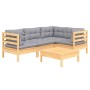 5-piece garden furniture set and gray pine wood cushions by vidaXL, Garden sets - Ref: Foro24-3096375, Price: 371,19 €, Disco...