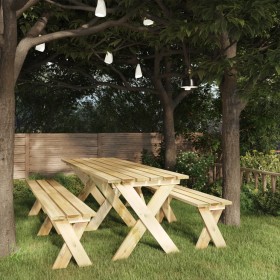 Impregnated pine wood garden table 220x73x70 cm by vidaXL, Garden tables - Ref: Foro24-318426, Price: 163,99 €, Discount: %