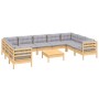 Garden furniture set 10 pieces and pine wood cushions by vidaXL, Garden sets - Ref: Foro24-3097324, Price: 787,44 €, Discount: %