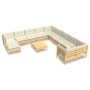 Garden furniture 10 pieces and cream pine wood cushions by vidaXL, Garden sets - Ref: Foro24-3097061, Price: 920,92 €, Discou...