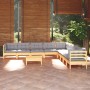 Juego de muebles de jardín 10 pzas y cojines madera maciza pino de vidaXL, Conjuntos de jardín - Ref: Foro24-3096820, Precio:...