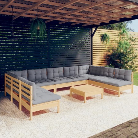 Garden furniture set 10 pieces and cushions solid pine wood by vidaXL, Garden sets - Ref: Foro24-3097180, Price: 784,70 €, Di...