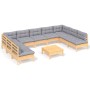 Garden furniture set 10 pieces and cushions solid pine wood by vidaXL, Garden sets - Ref: Foro24-3097180, Price: 784,70 €, Di...