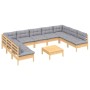 Garden furniture set 10 pieces and cushions solid pine wood by vidaXL, Garden sets - Ref: Foro24-3097180, Price: 784,70 €, Di...