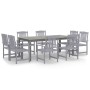 Garden dining set 9 pieces solid gray acacia wood by vidaXL, Garden sets - Ref: Foro24-3098683, Price: 747,84 €, Discount: %