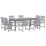 Garden dining set 9 pieces solid gray acacia wood by vidaXL, Garden sets - Ref: Foro24-3098683, Price: 747,84 €, Discount: %