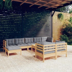 Garden furniture set 10 pieces and cushions solid pine wood by vidaXL, Garden sets - Ref: Foro24-3097132, Price: 732,32 €, Di...