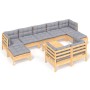 Garden furniture set 10 pieces and cushions solid pine wood by vidaXL, Garden sets - Ref: Foro24-3097132, Price: 732,99 €, Di...