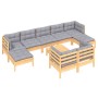 Garden furniture set 10 pieces and cushions solid pine wood by vidaXL, Garden sets - Ref: Foro24-3097132, Price: 732,99 €, Di...