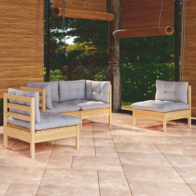 4-piece garden furniture set with solid pine wood cushions by vidaXL, Garden sets - Ref: Foro24-3096171, Price: 318,06 €, Dis...