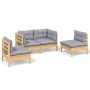 4-piece garden furniture set with solid pine wood cushions by vidaXL, Garden sets - Ref: Foro24-3096171, Price: 318,06 €, Dis...