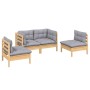 4-piece garden furniture set with solid pine wood cushions by vidaXL, Garden sets - Ref: Foro24-3096171, Price: 318,06 €, Dis...