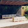 Garden furniture 11 pieces and gray pine wood cushions by vidaXL, Garden sets - Ref: Foro24-3097018, Price: 915,39 €, Discoun...