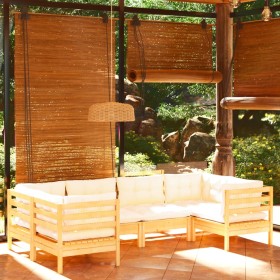 Garden furniture 6 pieces cream pine wood cushions by vidaXL, Garden sets - Ref: Foro24-3097295, Price: 461,99 €, Discount: %