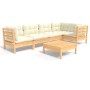 Garden furniture 6 pieces cream pine wood cushions by vidaXL, Garden sets - Ref: Foro24-3096388, Price: 483,27 €, Discount: %