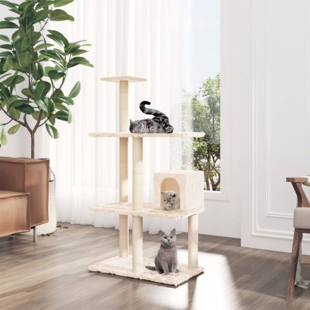 Katzenkratzbaum mit cremefarbenen Sisalstämmen, 119 cm von vidaXL, Katzenmöbel - Ref: Foro24-171518, Preis: 52,94 €, Rabatt: %