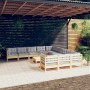 Garden furniture 12 pieces and gray pine wood cushions by vidaXL, Garden sets - Ref: Foro24-3097024, Price: 932,33 €, Discoun...