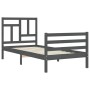 Estructura de cama con cabecero madera maciza gris 100x200 cm de vidaXL, Camas y somieres - Ref: Foro24-3194953, Precio: 108,...