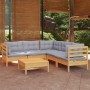 6-piece garden furniture set with solid pine wood cushions by vidaXL, Garden sets - Ref: Foro24-3096676, Price: 460,99 €, Dis...