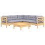 6-piece garden furniture set with solid pine wood cushions by vidaXL, Garden sets - Ref: Foro24-3096676, Price: 460,99 €, Dis...