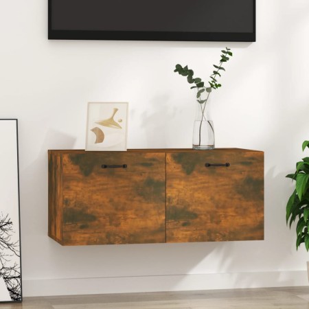 Plywood smoked oak wall cabinet 80x35x36.5 cm by vidaXL, Shelves and shelves - Ref: Foro24-817606, Price: 33,99 €, Discount: %