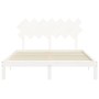 Estructura de cama matrimonio con cabecero madera maciza blanco de vidaXL, Camas y somieres - Ref: Foro24-3193732, Precio: 14...