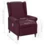 Liegender Massagesessel aus violettem Stoff von vidaXL, Elektrische Massagesessel - Ref: Foro24-342234, Preis: 173,99 €, Raba...