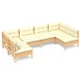 Garden furniture 6 pieces and cushions solid cream pine wood by vidaXL, Garden sets - Ref: Foro24-3097151, Price: 439,99 €, D...