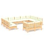 Garden furniture 11 pieces and cushions solid cream pine wood by vidaXL, Garden sets - Ref: Foro24-3097259, Price: 864,39 €, ...